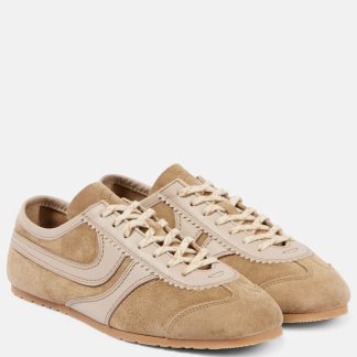 acheter du luxe Dries van Noten Baskets en daim et cuir beige