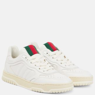 acheter du luxe Gucci Baskets Gucci Re-Web en cuir blanc