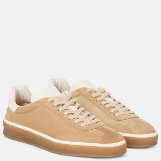 acheter du luxe Loro Piana Baskets en daim Tennis Walk beige