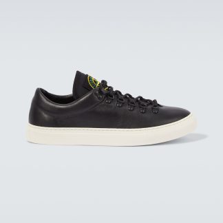 acheter du luxe Stone Island Baskets en cuir Compass noir