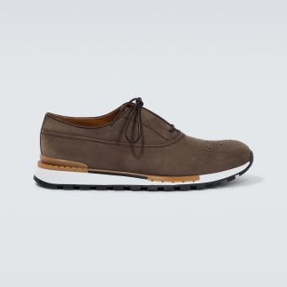 acheter un designer Berluti Baskets Fast Track en nubuck marron