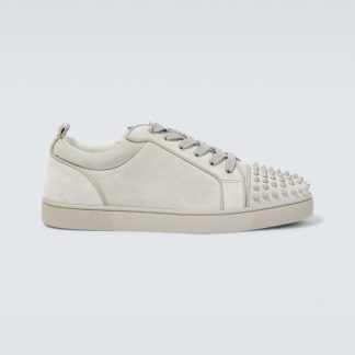 acheter un designer Christian Louboutin Louis Junior Spikes baskets en daim gris