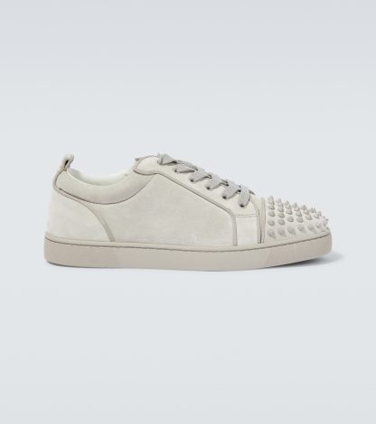 acheter un designer Christian Louboutin Louis Junior Spikes baskets en daim gris