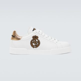 acheter un designer Dolce & Gabbana Baskets basses en cuir Portofino blanc