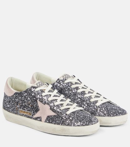 acheter un designer Golden Goose Baskets Super-Star à paillettes argentées