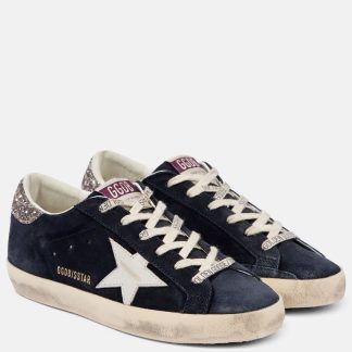 acheter un designer Golden Goose Baskets Super-Star en daim bleu