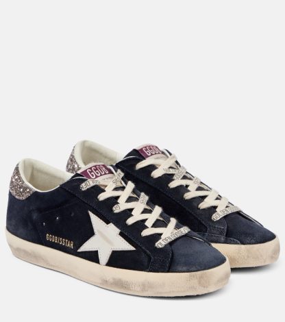 acheter un designer Golden Goose Baskets Super-Star en daim bleu