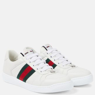 acheter un designer Gucci Baskets en cuir Screener blanches