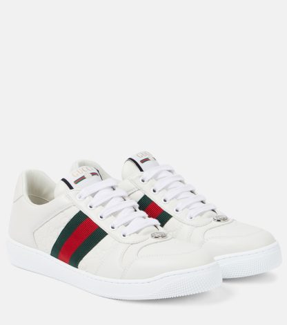 acheter un designer Gucci Baskets en cuir Screener blanches