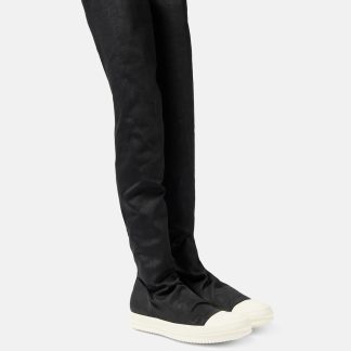 acheter un designer Rick Owens Baskets over-the-knee en denim noir