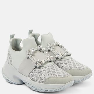 acheter un designer Roger Vivier Baskets embellies Viv' Run gris