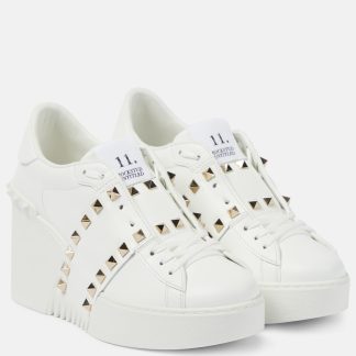 acheter un designer Valentino Garavani Baskets compensées en cuir Open Disco blanc