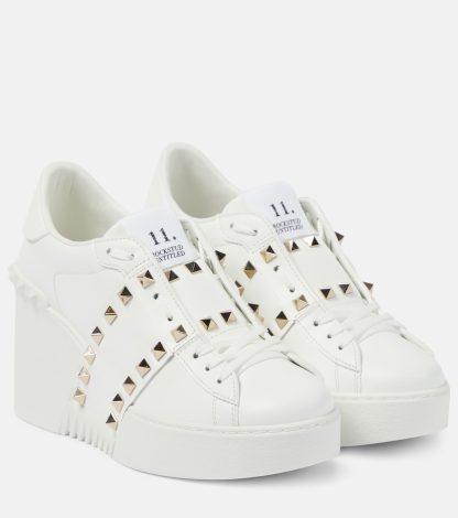 acheter un designer Valentino Garavani Baskets compensées en cuir Open Disco blanc