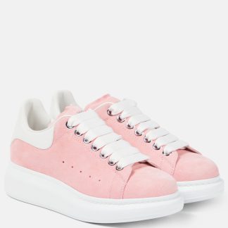 créateur de contrefaçons Alexander McQueen Baskets oversized en daim rose