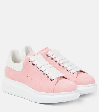 créateur de contrefaçons Alexander McQueen Baskets oversized en daim rose