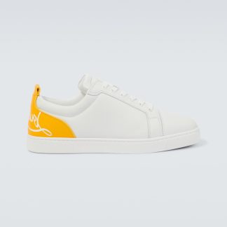 créateur de contrefaçons Christian Louboutin Fun Louis Junior baskets en cuir blanc