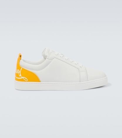 créateur de contrefaçons Christian Louboutin Fun Louis Junior baskets en cuir blanc