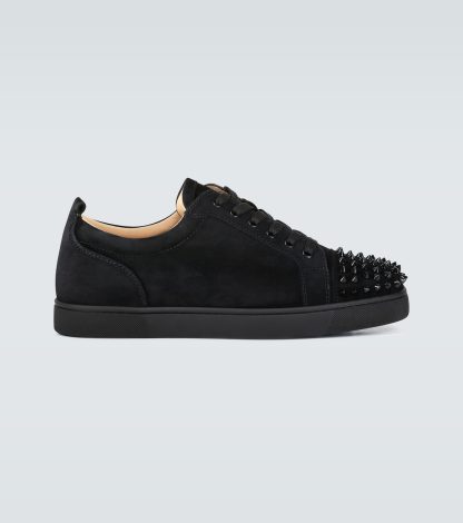 créateur de contrefaçons Christian Louboutin Louis Junior Spikes baskets en cuir noir