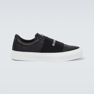 créateur de contrefaçons Givenchy Baskets City Sport en cuir noir