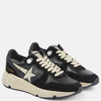 créateur de contrefaçons Golden Goose Baskets Running Sole en daim et cuir noir