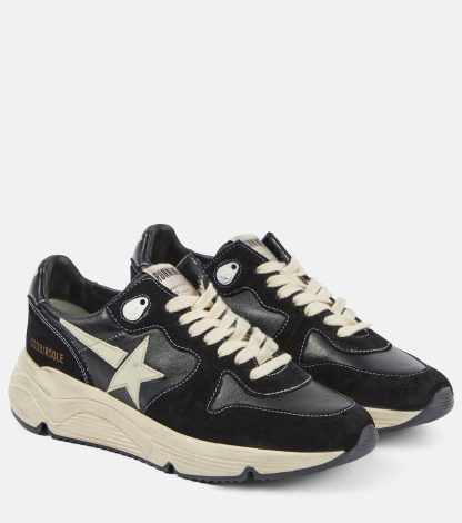 créateur de contrefaçons Golden Goose Baskets Running Sole en daim et cuir noir