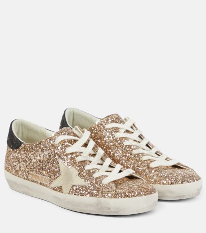 créateur de contrefaçons Golden Goose Baskets Superstar à paillettes or