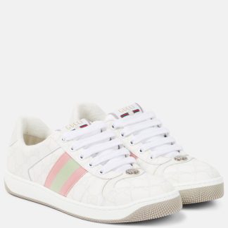 créateur de contrefaçons Gucci Baskets en toile GG Screener blanches