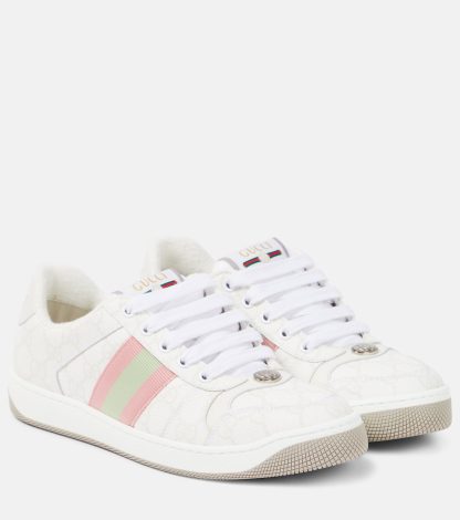 créateur de contrefaçons Gucci Baskets en toile GG Screener blanches