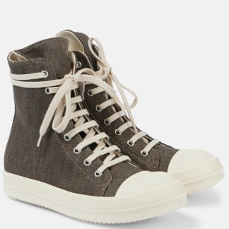 créateur de contrefaçons Rick Owens DRKSHDW Baskets montantes en denim vertes