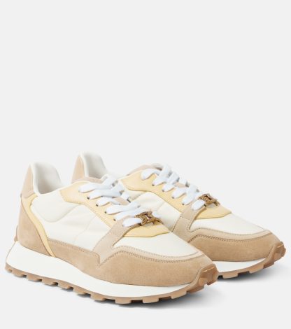 créateur de contrefaçons Tods Baskets Runner en daim beige