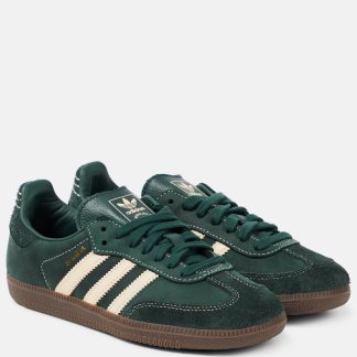 créateur de mode Adidas Baskets en cuir Samba OG vertes