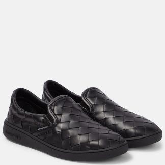 créateur de mode Bottega Veneta Baskets à enfiler en cuir Sawyer noir