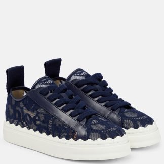 créateur de mode Chloé Baskets à lacets Lauren bleu