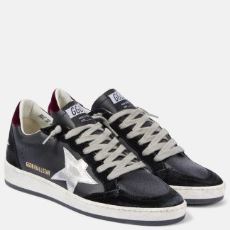 créateur de mode Golden Goose Baskets Ball Star en cuir et velours noir