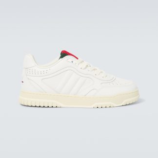 créateur de mode Gucci Baskets Gucci Re-Web en cuir blanc