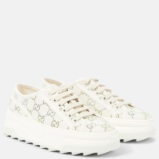 créateur de mode Gucci Gucci Tennis 1977 GG Crystal sneakers blanc