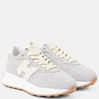 créateur de mode Hogan H Patch sneakers en daim gris