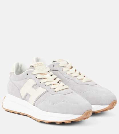 créateur de mode Hogan H Patch sneakers en daim gris