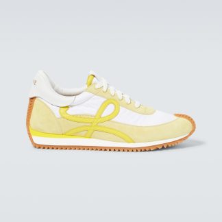 créateur de mode Loewe Baskets en daim Ibiza Flow Runner de Paula's jaunes