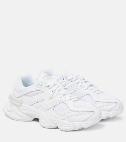 créateur de mode New Balance 9060 baskets en cuir blanc