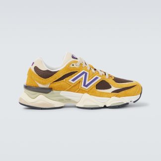 créateur de mode New Balance 9060 baskets en cuir brodé multicolores