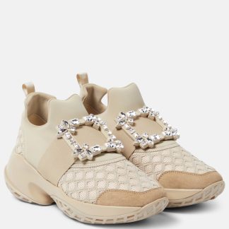 créateur de mode Roger Vivier Baskets embellies Viv Run neutres