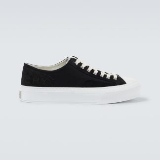 créateur en gros Givenchy Baskets City en daim et toile noires