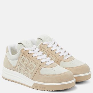 créateur en gros Givenchy Baskets basses G4 en daim et cuir blanc