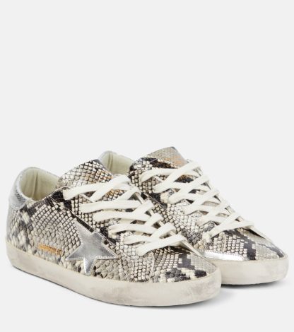 créateur en gros Golden Goose Baskets Super-Star en cuir effet serpent multicolore