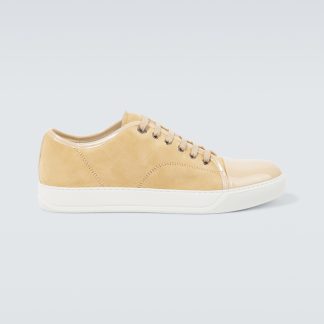 créateur en gros Lanvin Baskets DBB1 en daim et cuir verni beige