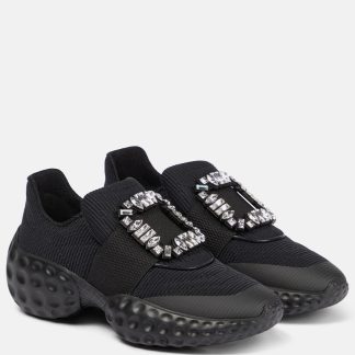 créateur en gros Roger Vivier Baskets Viv' Run Moonlight Strass noires