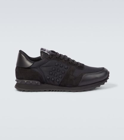 créateur en gros Valentino Garavani Baskets Rockstud en cuir noir