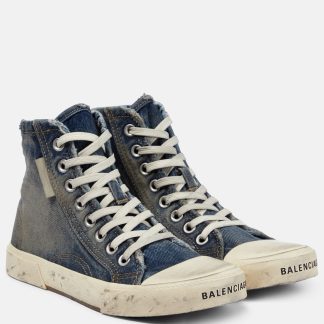 designer bon marché Balenciaga Baskets montantes en denim bleu