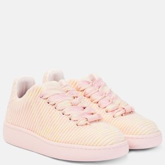 designer bon marché Burberry New Trainer Baskets en toile à carreaux multicolores